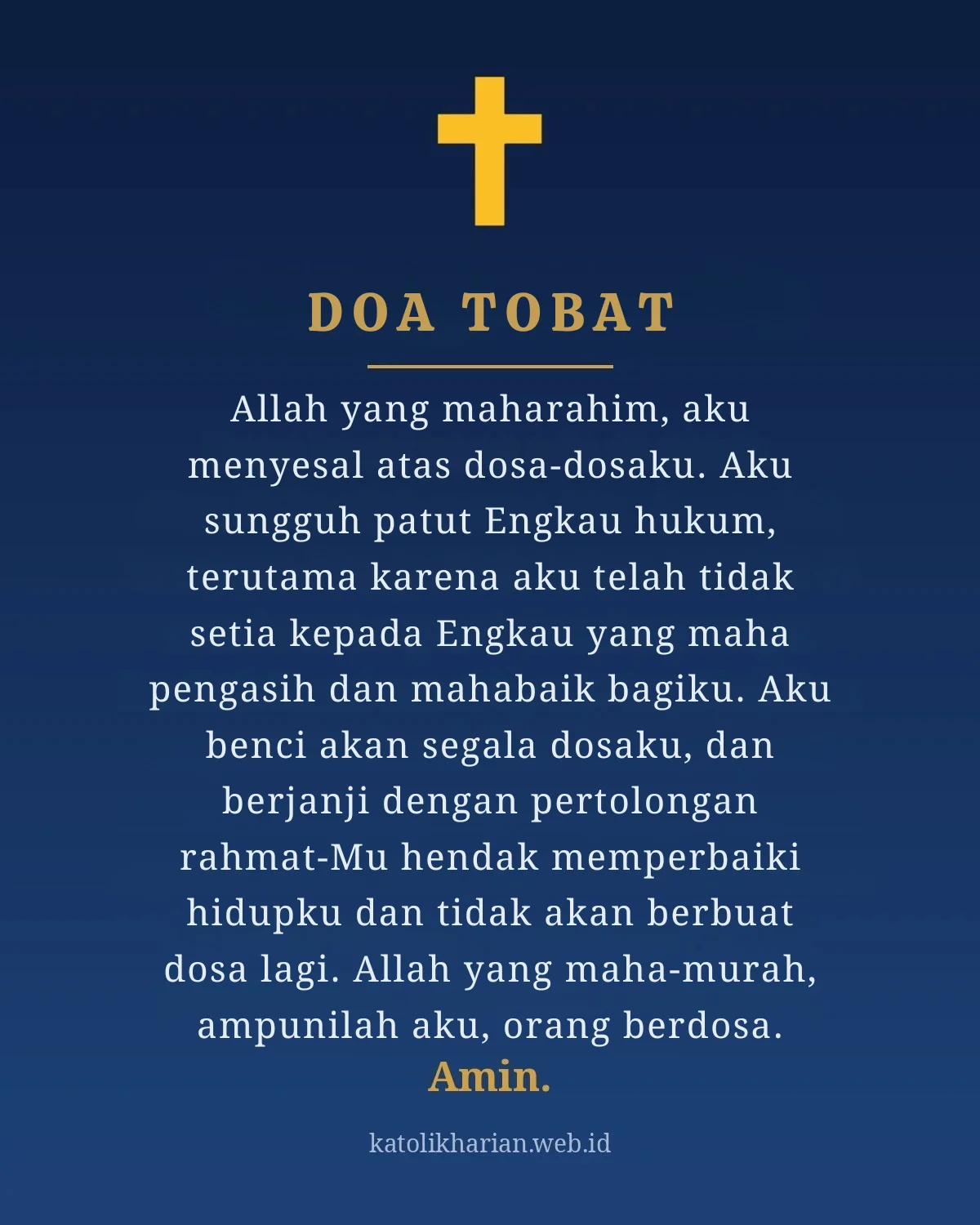 Doa Tobat Katolik teks lengkap